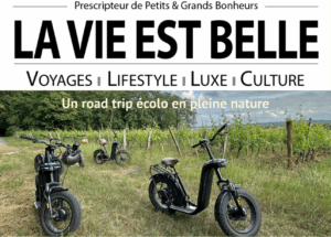 Road trip dans les vignes en trottinette tout-terrain