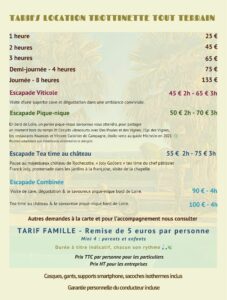 Tarif escapades en trottinette tout terrain dans les vignes