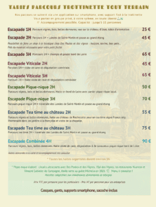 Tarif parcours en trottinette tout-terrain